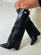 Jolie | Botas Femininas Cano Alto Bico Fino com Salto