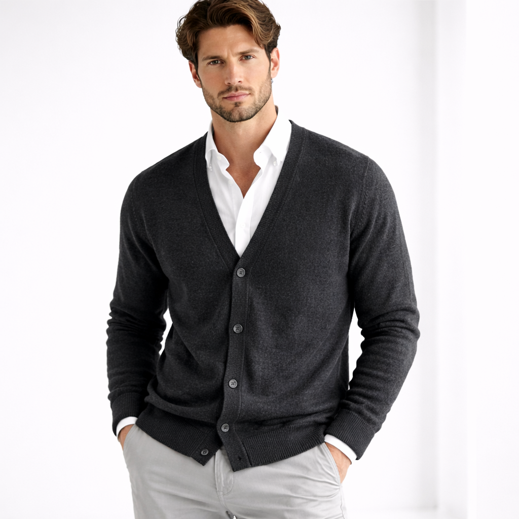 Iris | Homem Cardigan Malha Decote V