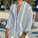 Camisa Masculina Manga Longa Listrada com Botões