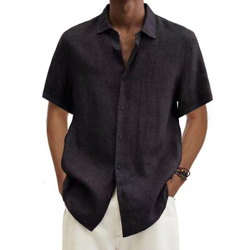 Aria | Camisa Masculina Manga Curta Visual Linho