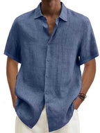 Aria | Camisa Masculina Manga Curta Visual Linho