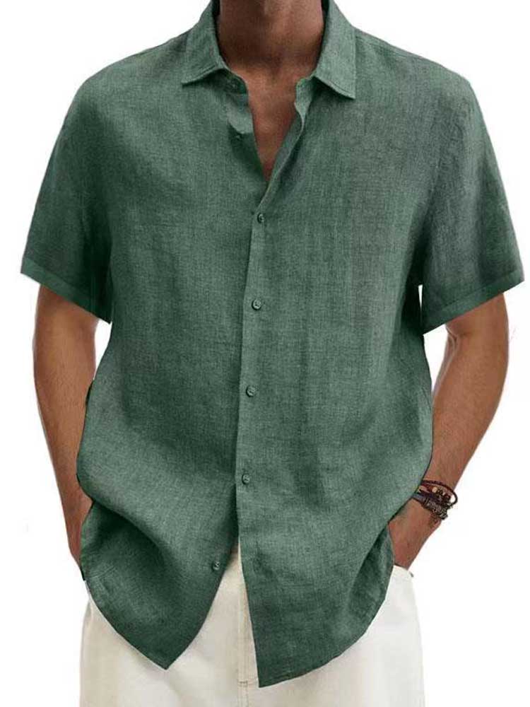 Aria | Camisa Masculina Manga Curta Visual Linho