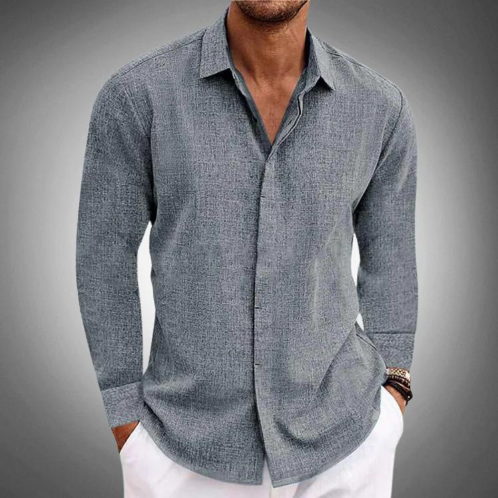 Camisa de Linho | Manga Longa, Estilo Clássico | Homem