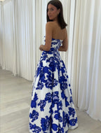Nora | Vestido Maxi Floral Tomara que Caia com Fenda