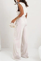 Jolie | Conjunto Feminino 2 Peças Calça Wide Leg Drapeado