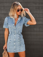 Faline | Vestido Jeans Mini Feminino