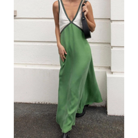 Anouk | Vestido Maxi Feminino Decote V Bicolor