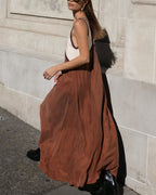 Anouk | Vestido Maxi Feminino Decote V Bicolor