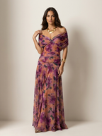 Vestido Longo Plissado Maxi Noite Sem Alças