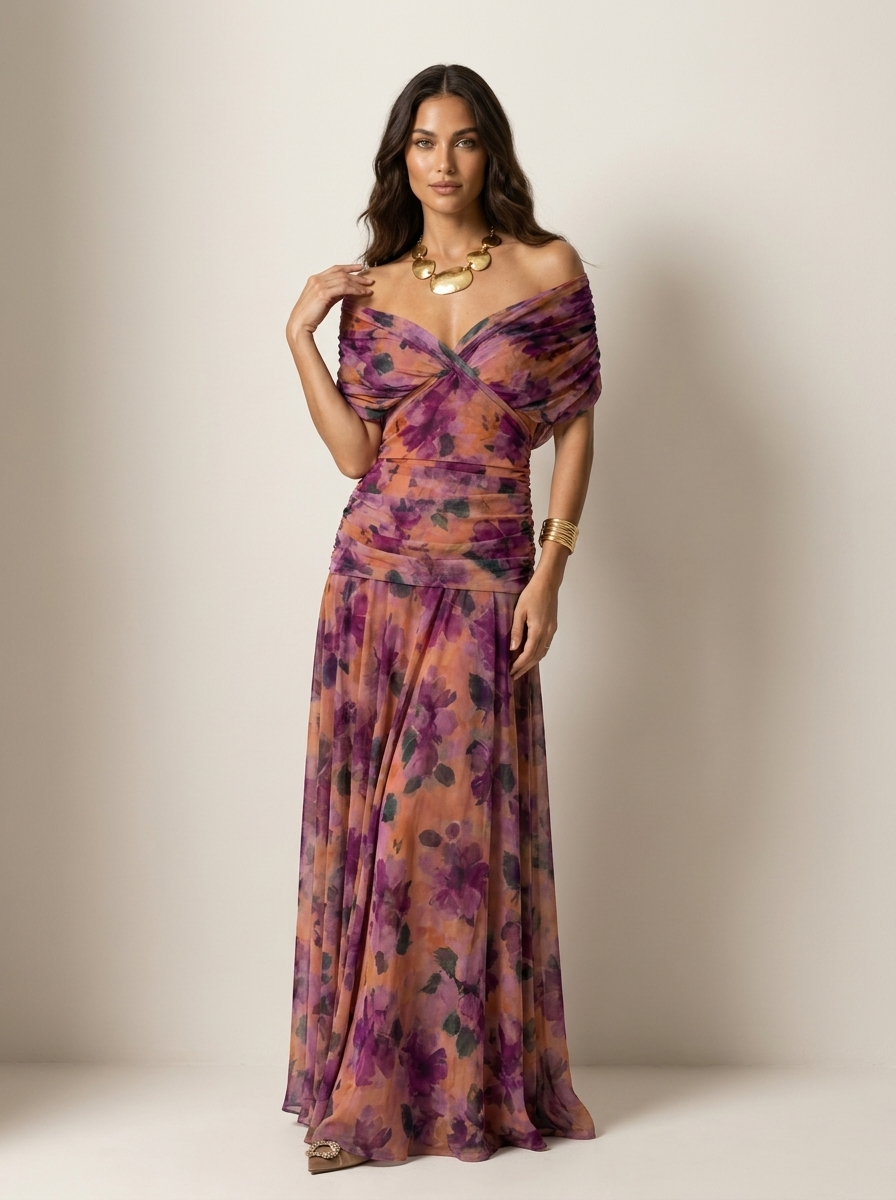 Vestido Longo Plissado Maxi Noite Sem Alças