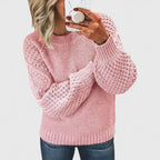 Embla | Mulher Tricô Cabo Camisola Gola Redonda