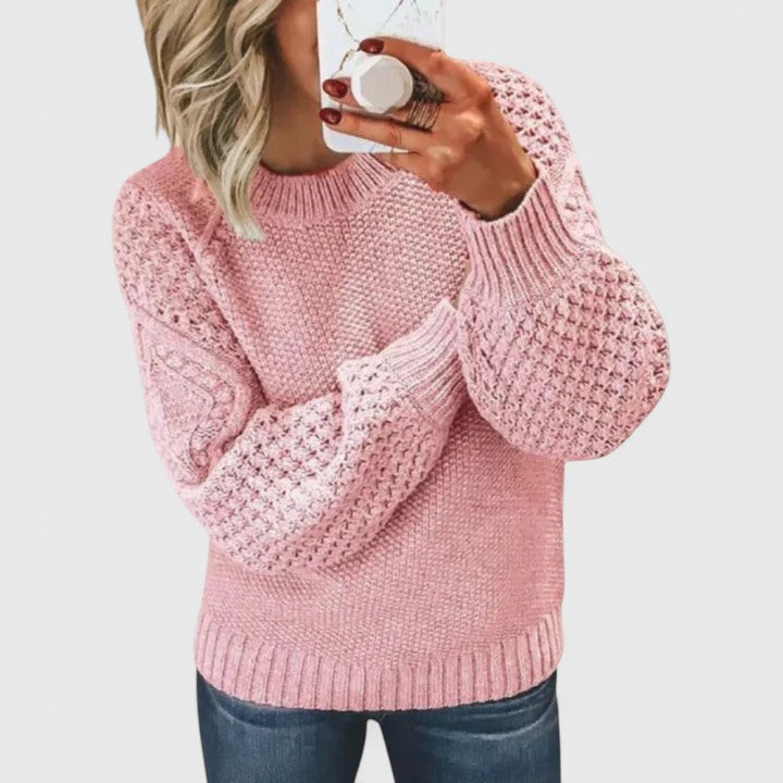 Embla | Mulher Tricô Cabo Camisola Gola Redonda