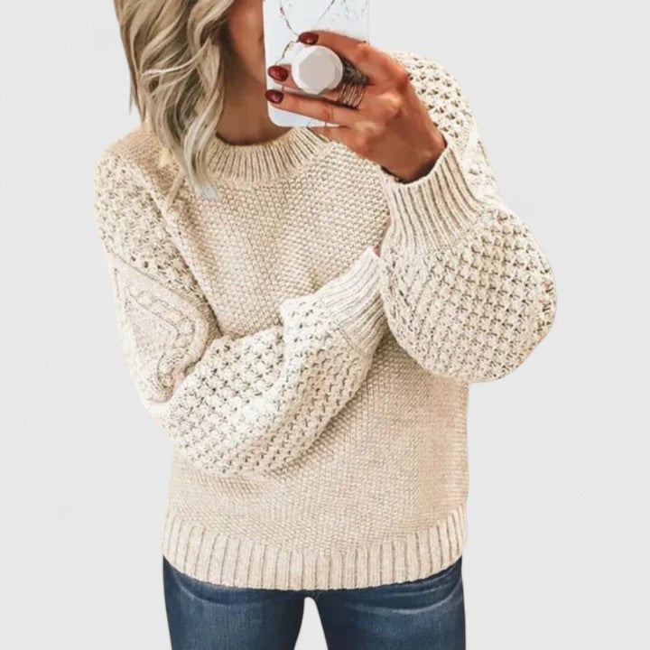 Embla | Mulher Tricô Cabo Camisola Gola Redonda