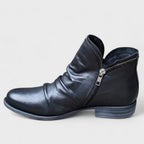 Botas de Tornozelo | Conforto Caminhável | Zíper Lateral