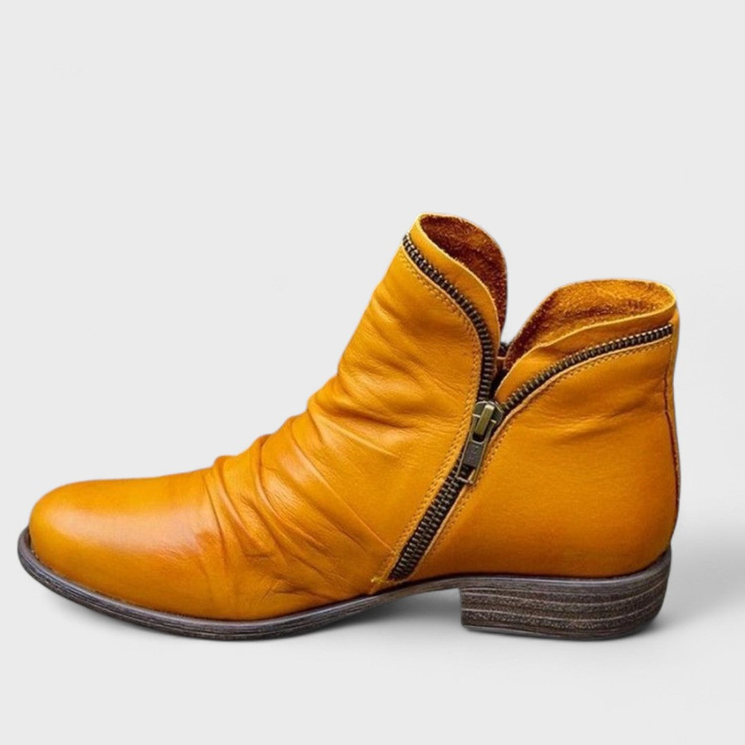 Botas de Tornozelo | Conforto Caminhável | Zíper Lateral