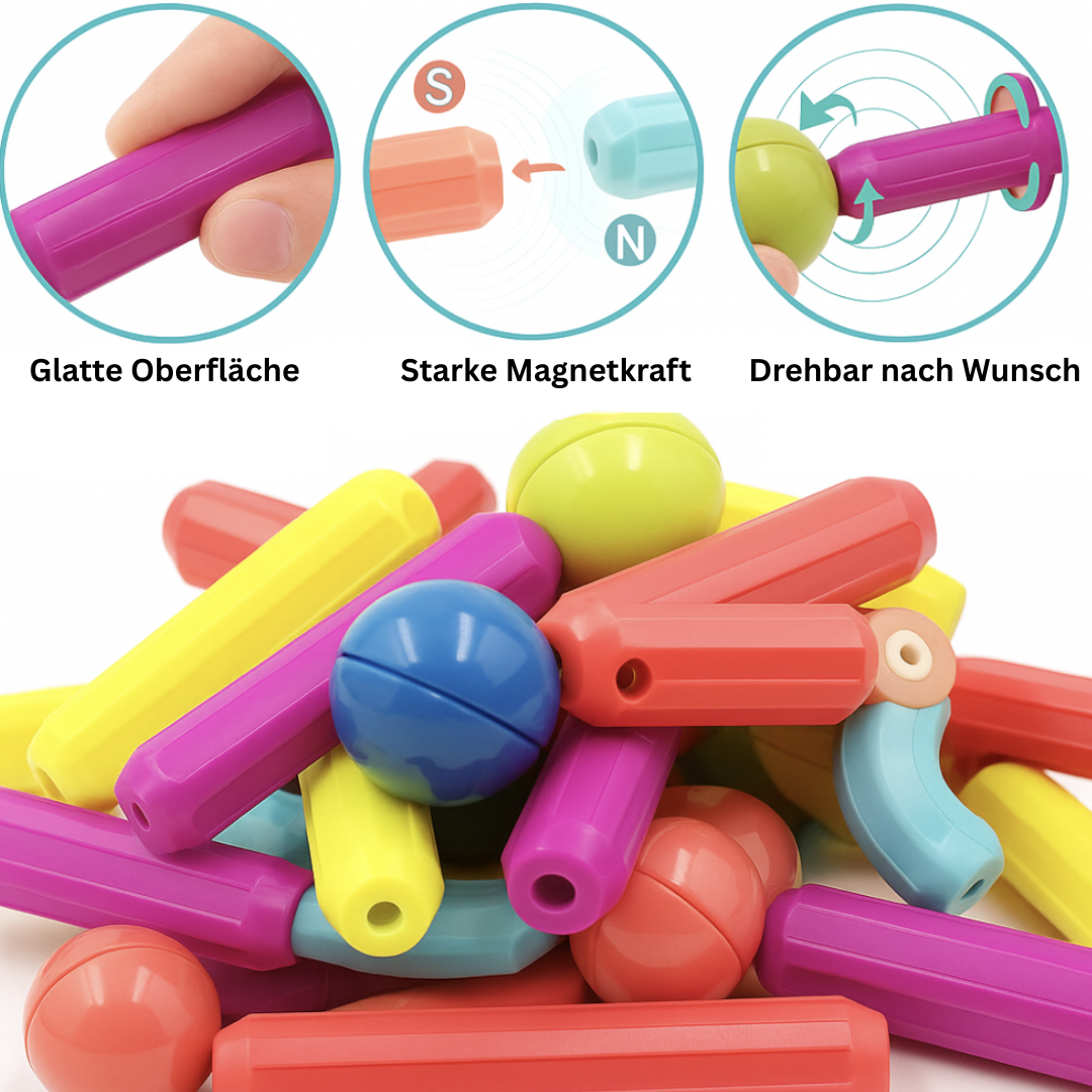 Esma | Brinquedos Magnéticos | Varas Magnéticas Educativas | Criatividade Infantil