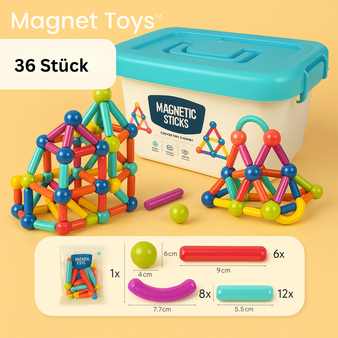 Esma | Brinquedos Magnéticos | Varas Magnéticas Educativas | Criatividade Infantil