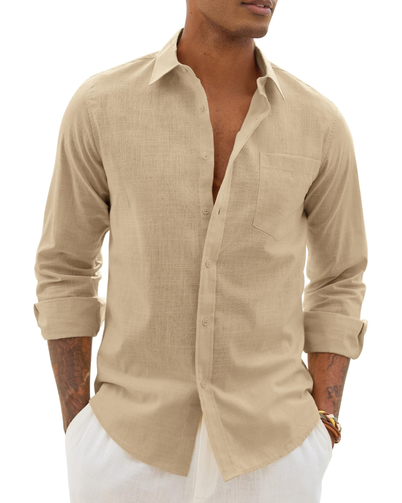 Camisa de Homem de Manga Comprida | Corte Casual com Botões