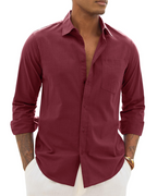 Camisa de Homem de Manga Comprida | Corte Casual com Botões