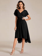 Vestido de Mulher em Chiffon Assimétrico | Cintura Império