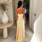 Vestido de Cetim Liso Mulher
