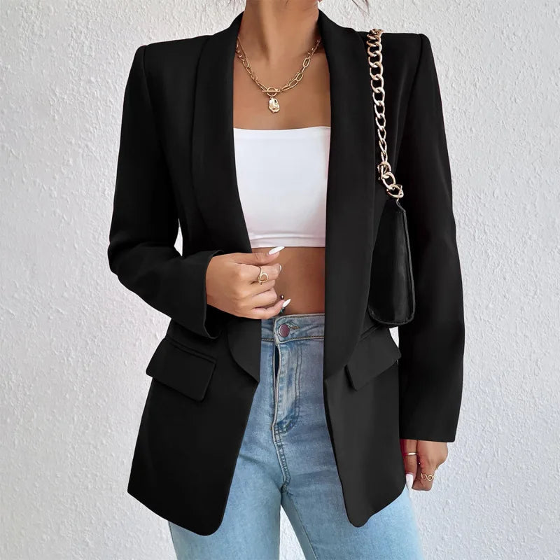 Blazer Feminino Gola Lapela Estruturado