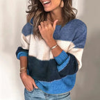 Ottavia | Camisola Feminina Riscas Tricot Confortável