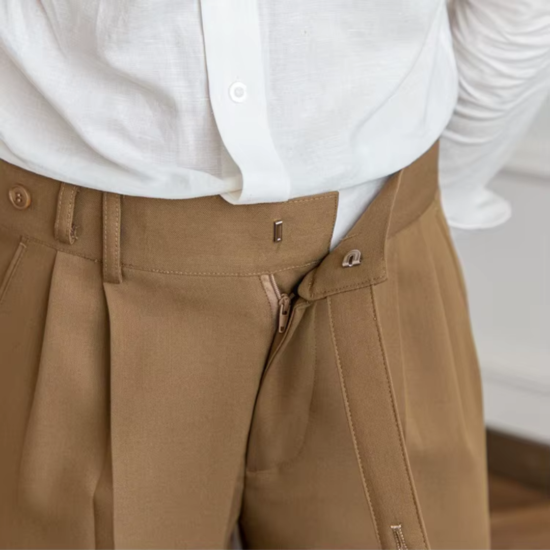 Marlowe | Calças Masculinas Plissadas Cintura Alta