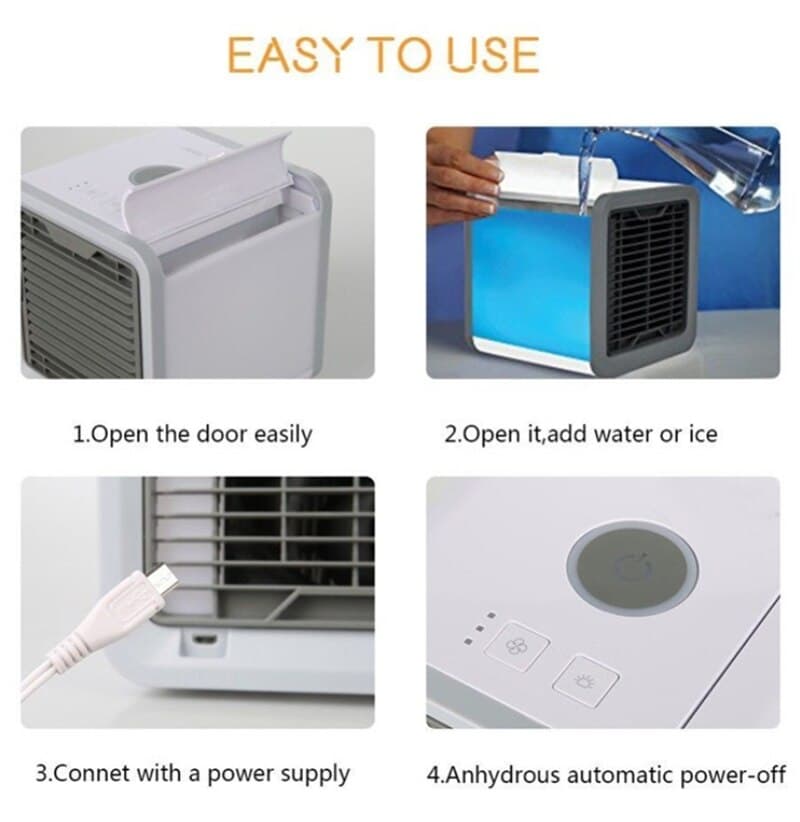 Wynne | Ar Condicionado Portátil 3 em 1 | Refrigerador, Humidificador e Purificador | USB, 500ml