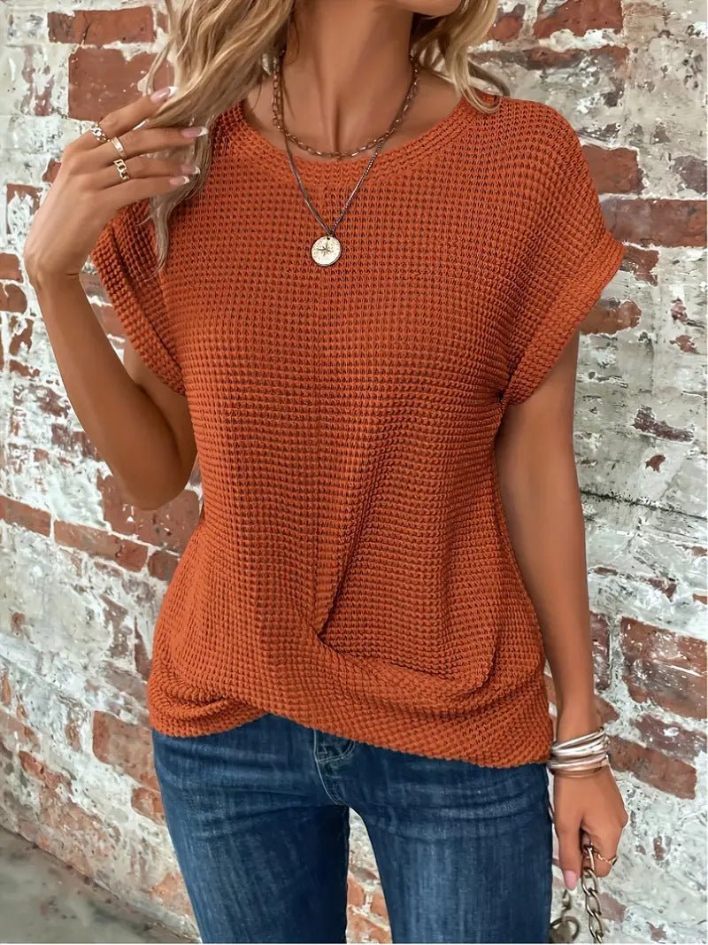 Rosalind | T-shirt Waffle Knit Feminina Relaxed