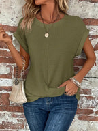 Rosalind | T-shirt Waffle Knit Feminina Relaxed