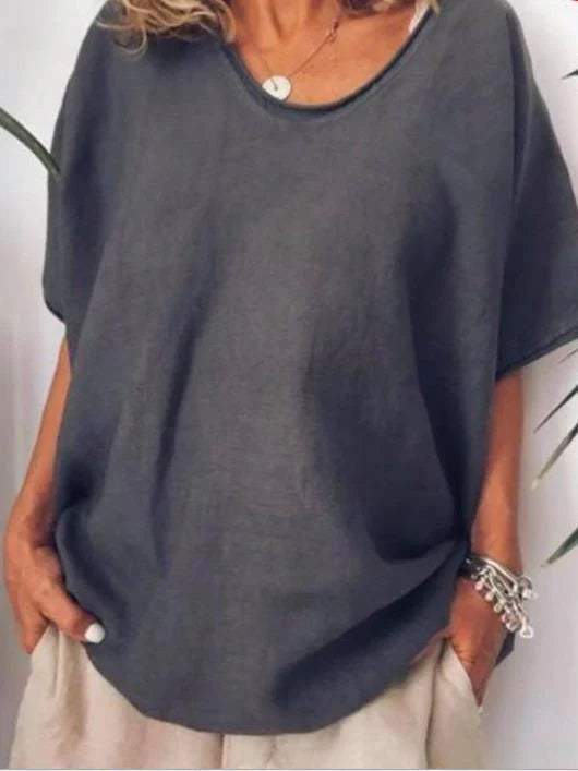 Rosalind | Mulher Camiseta Algodão Oversized Decote V