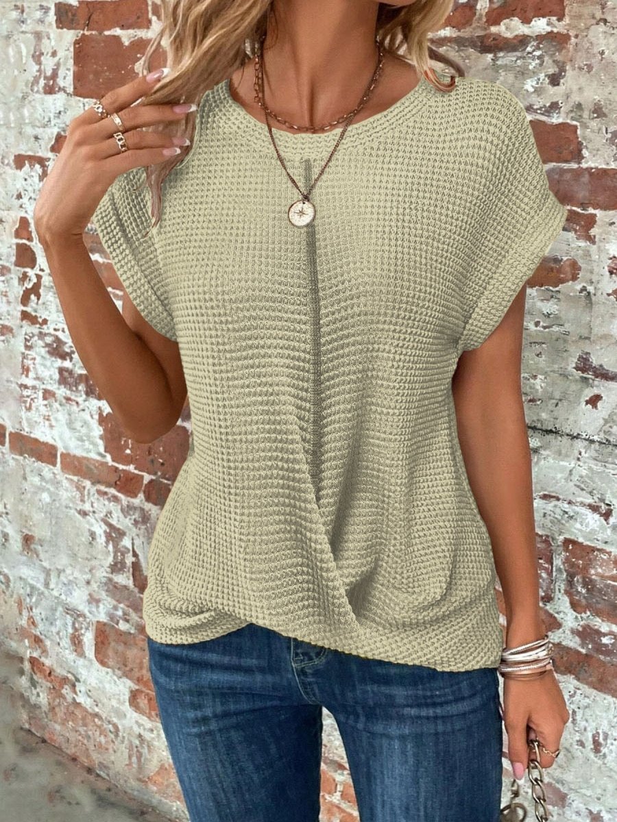Rosalind | T-shirt Waffle Knit Feminina Relaxed