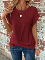 Rosalind | T-shirt Waffle Knit Feminina Relaxed