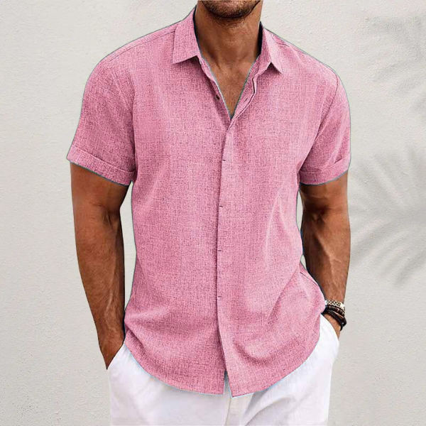 Luna | Camisa de Linho Masculina Manga Curta