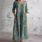 Cleo | Vestido Floral Feminino Decote V Leve