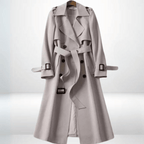 Mulher Trench Coat Algodão Clássico