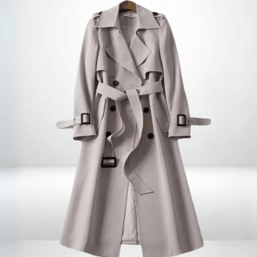 Mulher Trench Coat Algodão Clássico