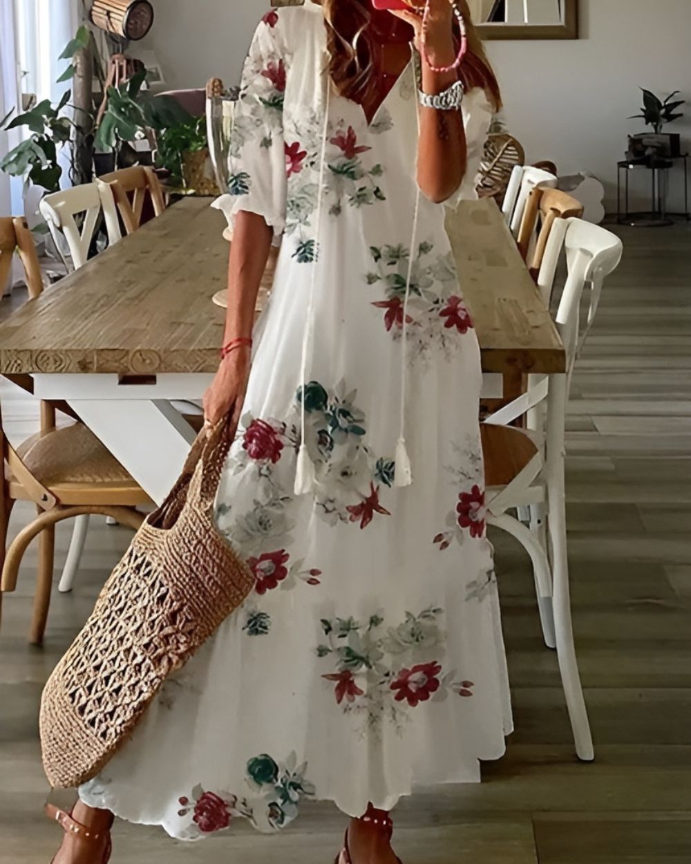 Talia | Vestido Feminino Boho Maxi com Franjas