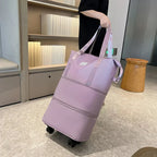 Organizador de viagem Oxford expansível com compartimentos múltiplos e opção com rodas