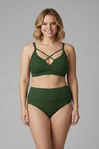 Conjunto de Biquíni Plus Size | Decote com Alças, Cintura Alta