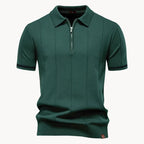 Romy | Homem Polo Malha Gola com Fecho Zip Regular Fit