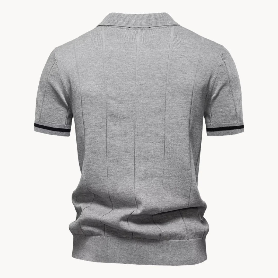 Romy | Homem Polo Malha Gola com Fecho Zip Regular Fit