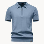 Romy | Homem Polo Malha Gola com Fecho Zip Regular Fit