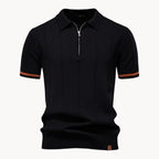 Romy | Homem Polo Malha Gola com Fecho Zip Regular Fit