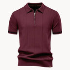 Romy | Homem Polo Malha Gola com Fecho Zip Regular Fit