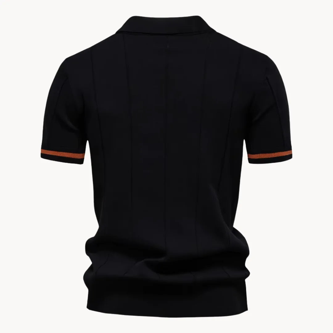 Romy | Homem Polo Malha Gola com Fecho Zip Regular Fit