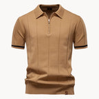 Romy | Homem Polo Malha Gola com Fecho Zip Regular Fit