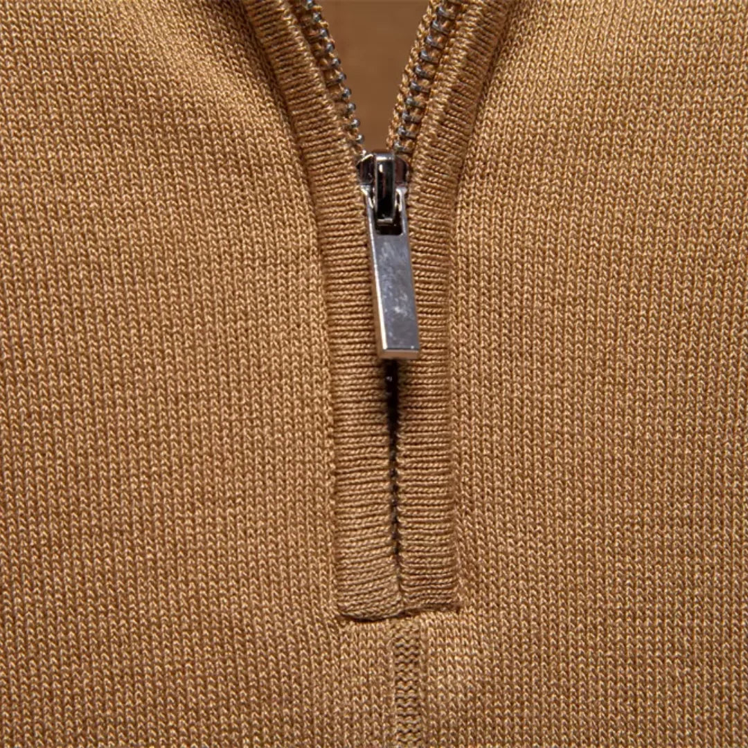 Romy | Homem Polo Malha Gola com Fecho Zip Regular Fit