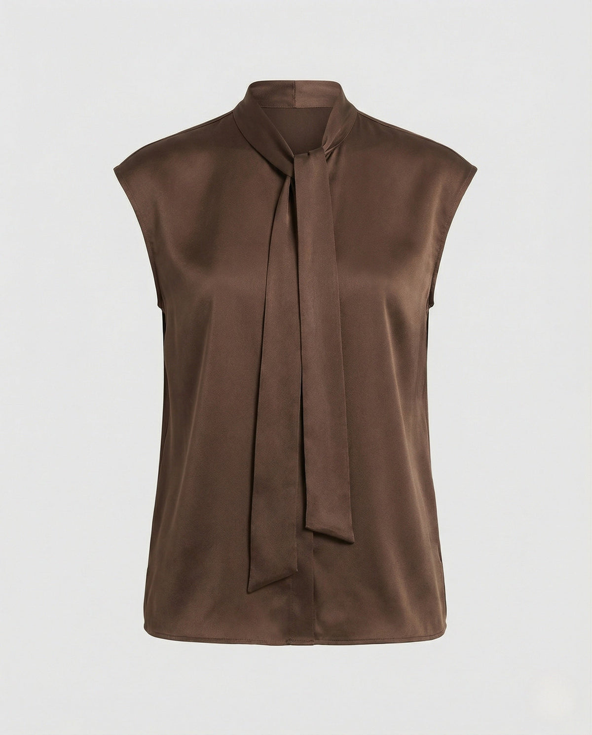 Odette | Blusa Feminina Sem Mangas | Laço no Decote, Viscose Acetinada | Fluida